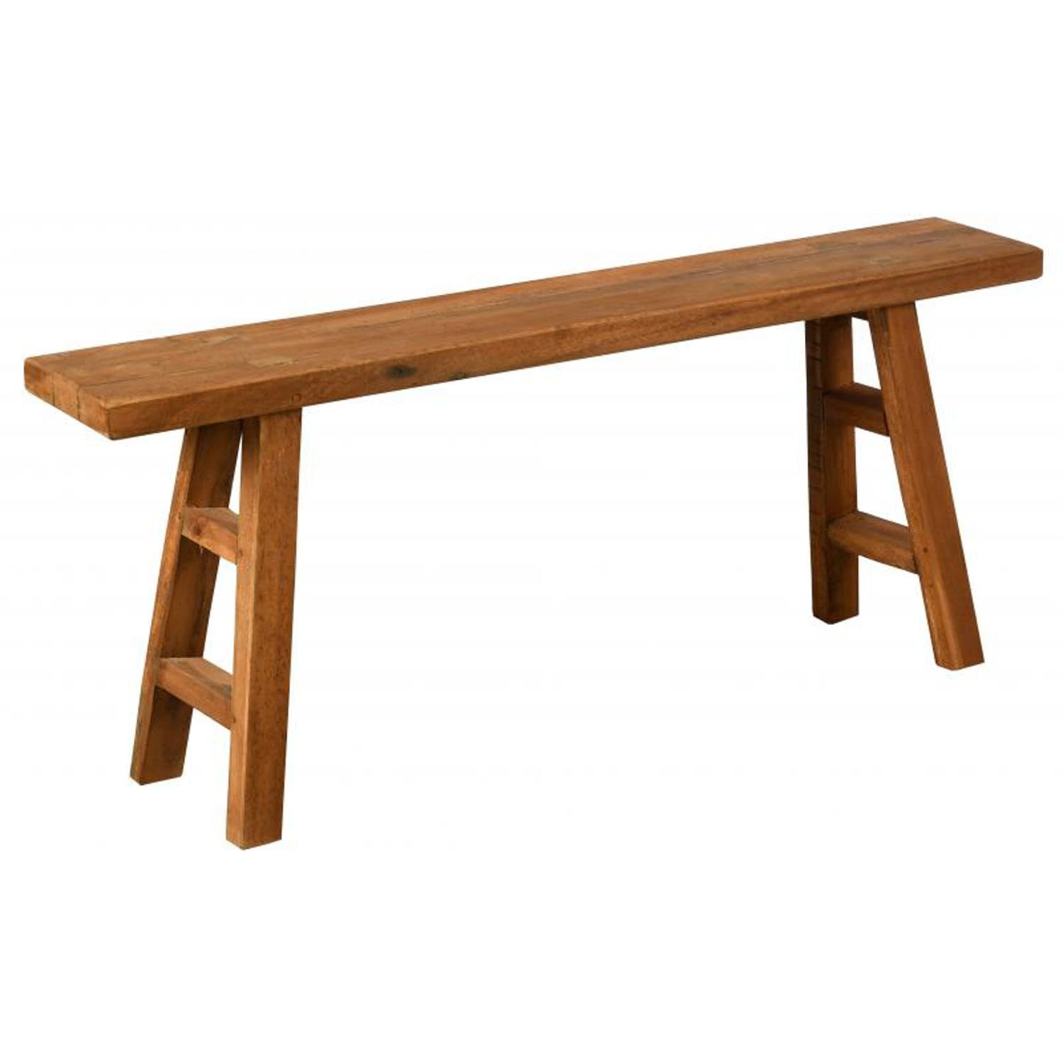 Banc en bois recyclé meuble gain de place sans montage pour entrée