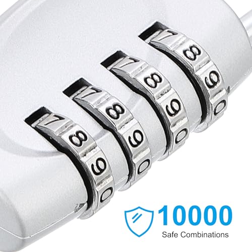 Image of PATIKIL Combination Lock, 4 Digit Outdoor Padlock Waterproof Locker Lock for Luggage Suitcase, Gym Locker, Fence, Filing Cabinets, Toolbox, Gate, Silver