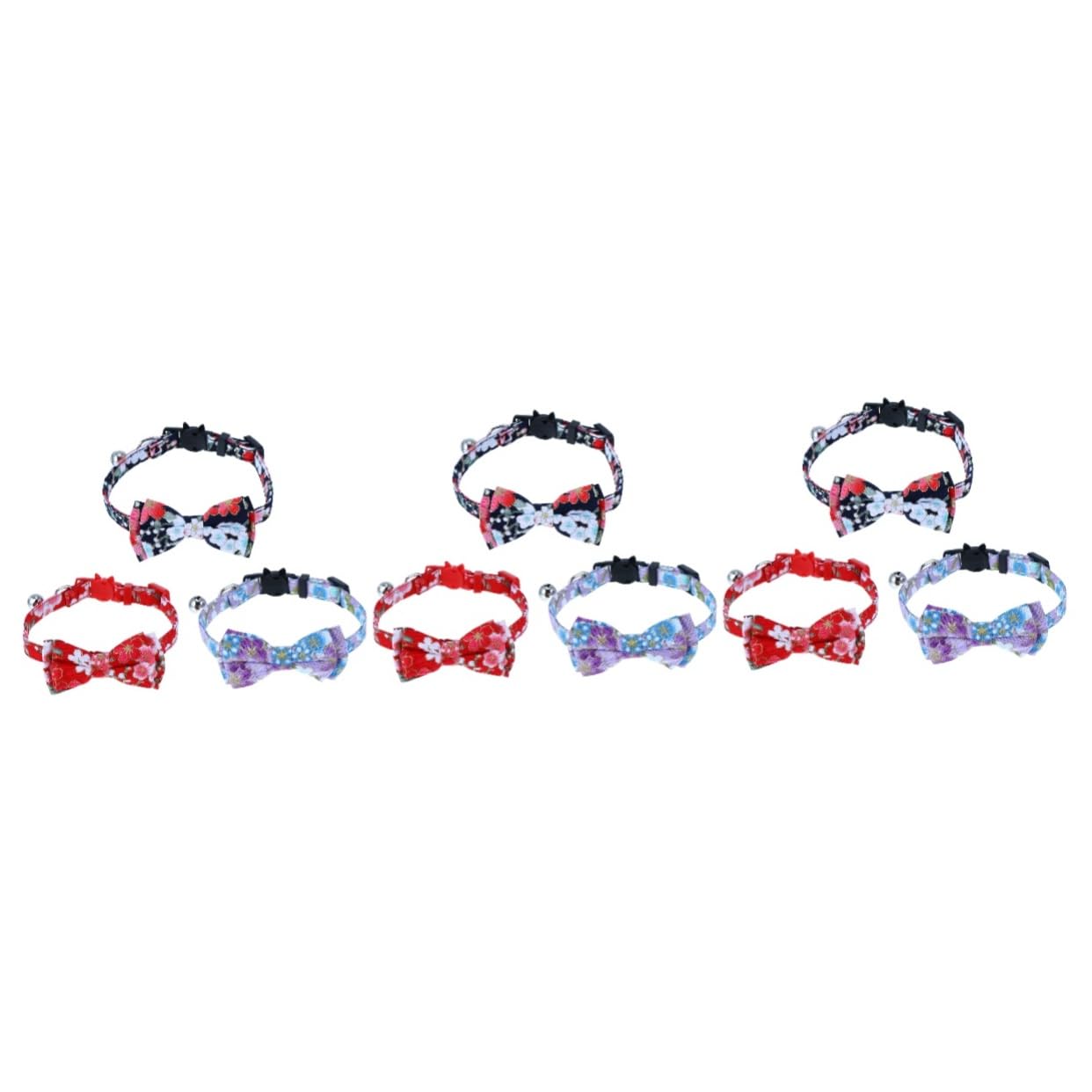 minkissy Lot De 3 Colliers pour Chat avec Clochette Taille Réglable Motif Floral pour Adorables Chats