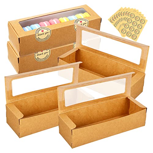HEMOTON 50 Piezas De Cajas De Embalaje Caja De Transparente Caja Transparente Cajas De Favor De Dulces Cajas De Galletas para Regalar Cajas De Postre Kraft Contenedor De Cupcakes