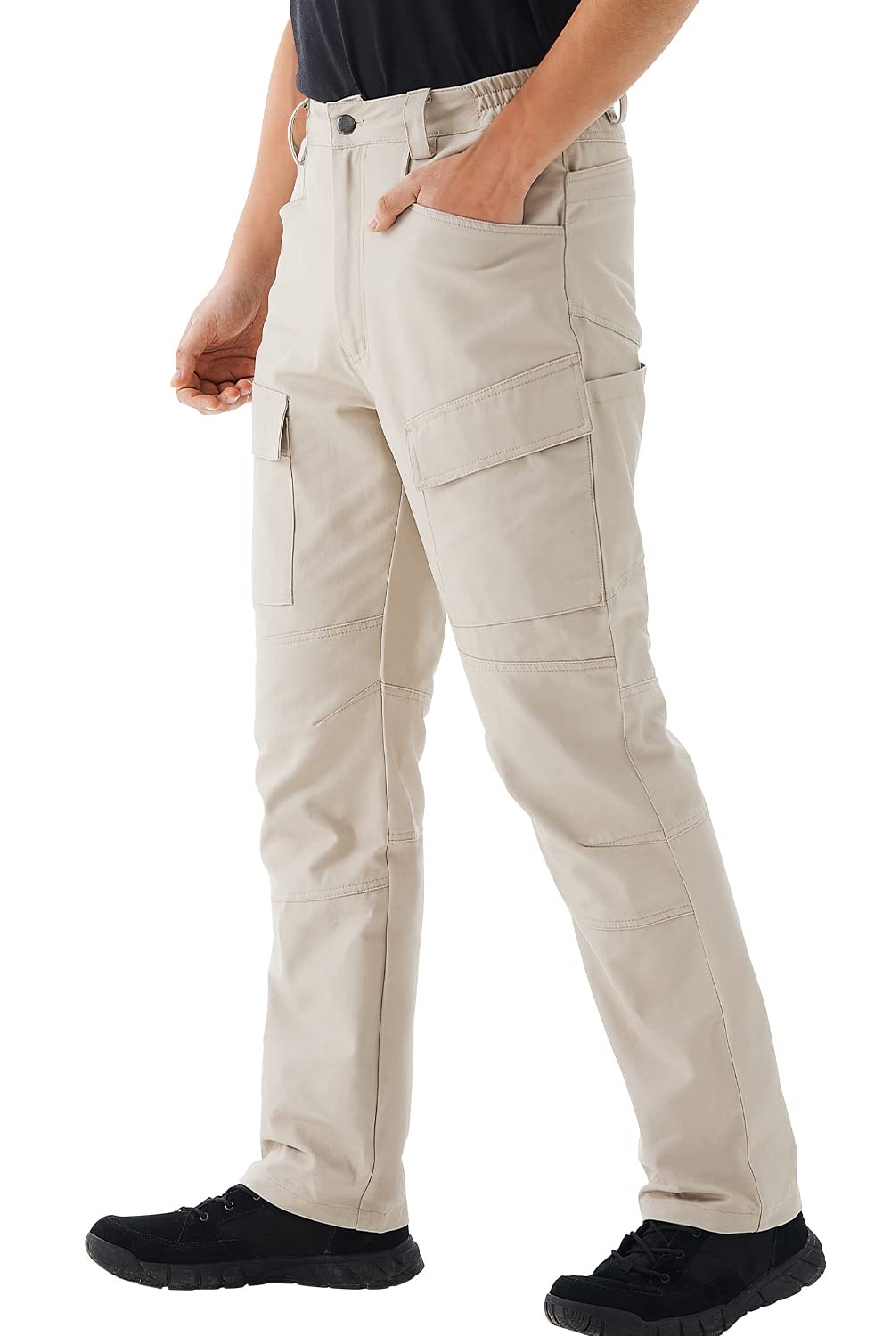 Men's Ripstop Cargo Pants Relaxed Fit Tactical Pants for Men Outdoor Waterproof Hiking Pants with Multi Pockets