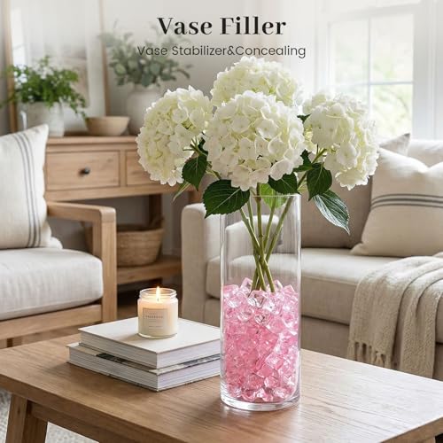 image for DomeStar Pink Fake Ice, 150PCS Acrylic Fake Diamonds, Plastic Crystals