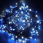 Safe Voltage 100/200/300/400/500 Bright LEDs 10M/20M/30M/40M/50M String Fairy Lights for Christmas Tree Party Wedding Events (8 Operation Modes) (300 LED 30M, Blue&White) (300 LED 30M, Blue&White)