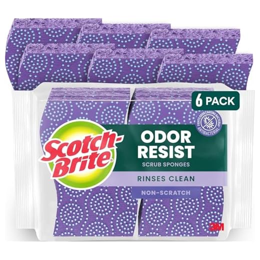 Scotch-Brite Scrub Dots Non-Scratch Scrub Sponge, Rinses Clean, For Washing Dishes and Cleaning Kitchen, 6 Scrub Sponges