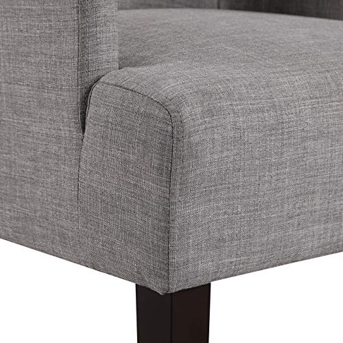 Osp Home Furnishings Main Street Upholstered Guest Chair With Espresso Finish Accents, Cement Grey Fabric #TOP6
