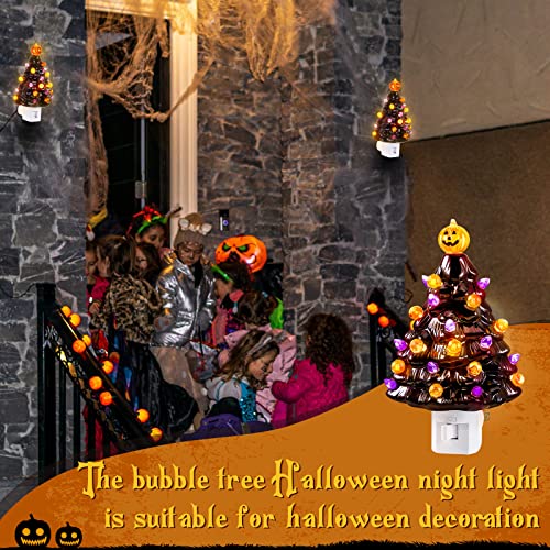 Flutesan Bubble Tree Halloween Night Light With Lantern Pumpkin Top Bright Night Lights Plug Into Wall thumb #2