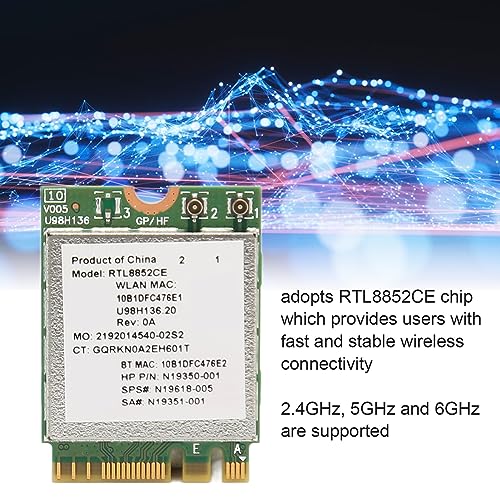 Gugxiom 6E Card, tarjeta M.2 para laptop con módulo Tri Band y velocidad de 5374 Mbps, adaptador con Bluetooth 5.3 miniatura 2
