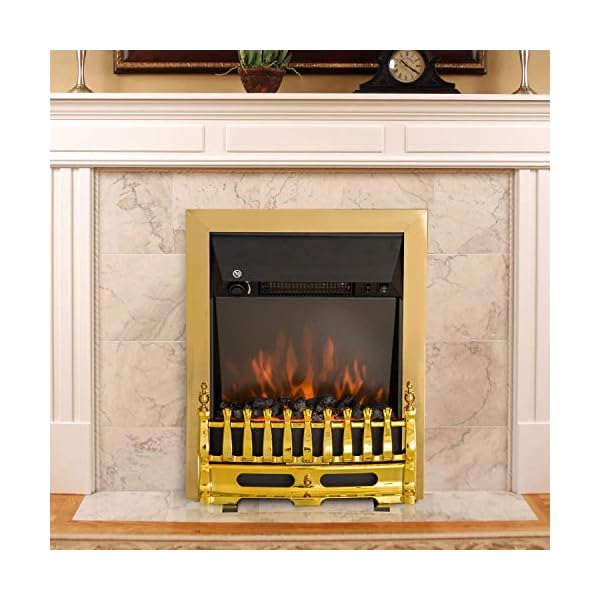 HOMCOM Electric Fireplace LED Light Complete Fire Place Heating Indoor Heater Coal Burning Flame Effect Heat 2000W Max - Image 4