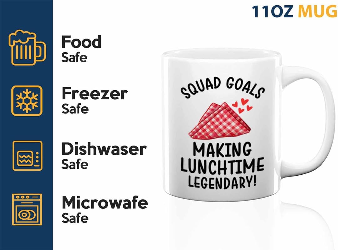 Lunch Lady Coffee Mug 11oz White - Squad Goals - Cafetaria Lunch lady High school serving food student image 3