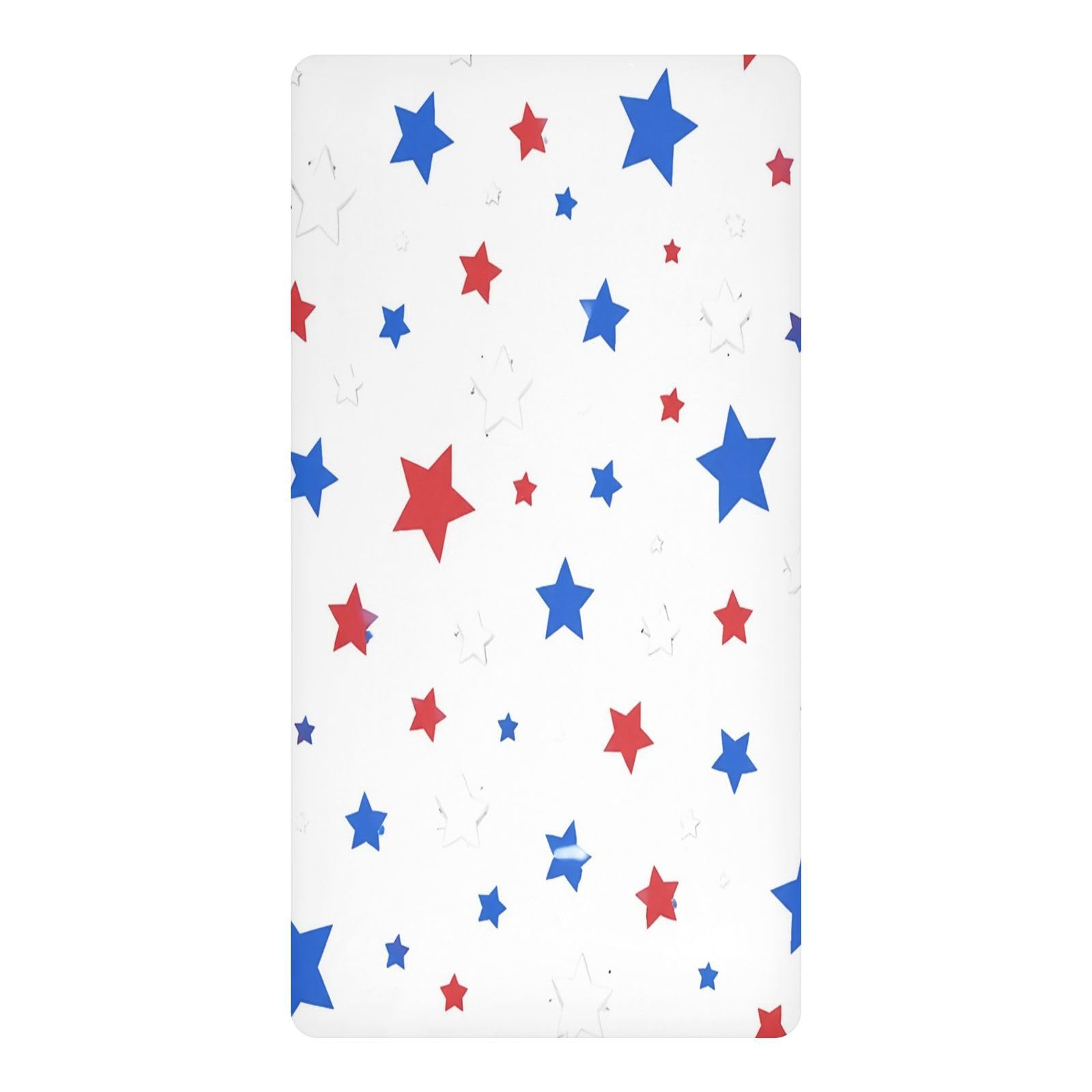 BOESI Patriotic Star Waterproof Crib Sheet,Fitted Mattress Protector
