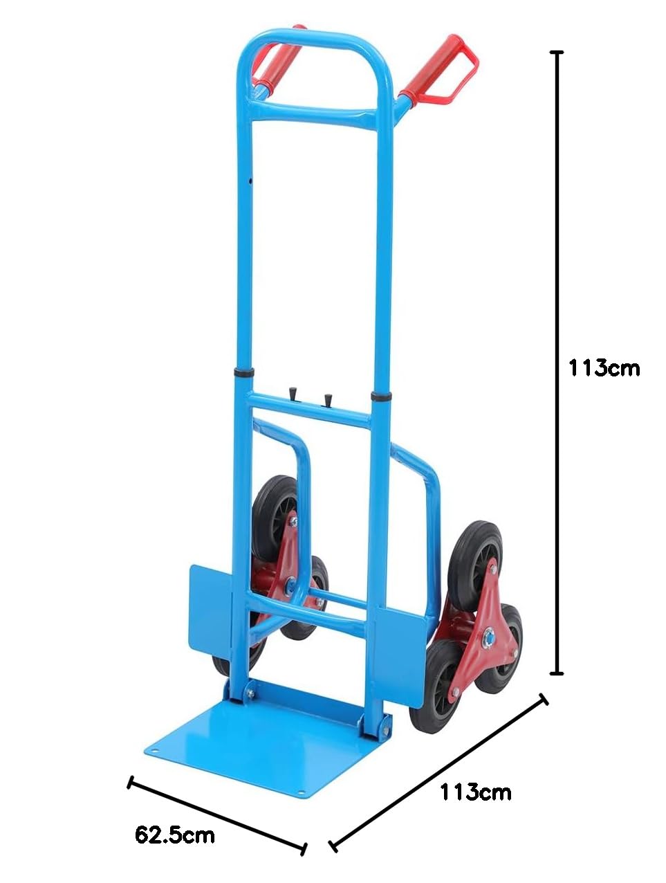 KATSU Wózek wspinaczkowy na schody, składany, do wózków ręcznych, 200 kg, nośność 200 kg, wytrzymała stal z 6 kółkami i regulacją wysokości, teleskopowy uchwyt, do dostawy paczek ładunkowych, magazynu