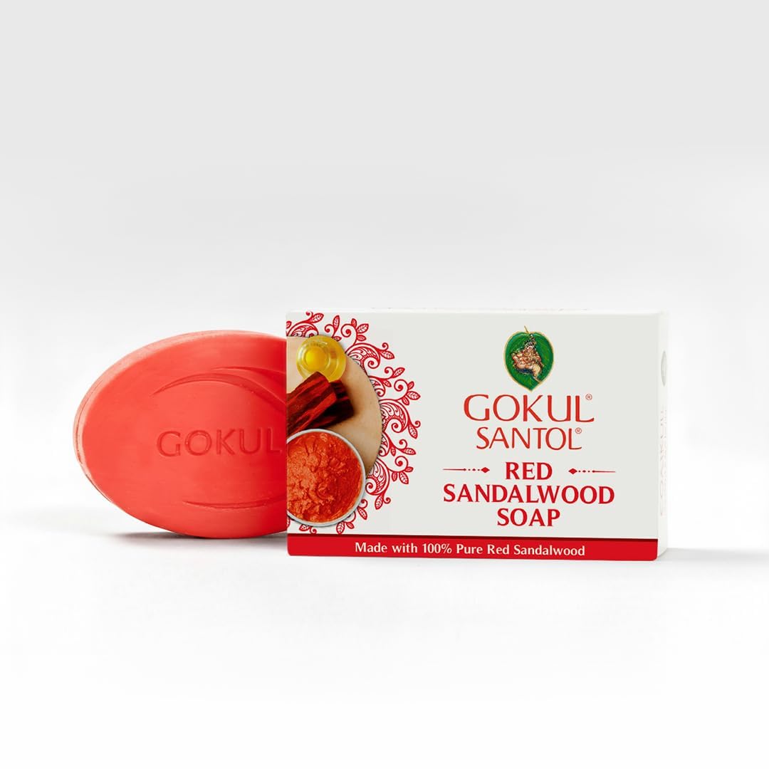 Gokul Santol Red Sandalwood Bath Soap - Germ Protection, Anti-Bacterial Properties | 75g (Pack of 3) | Time-tested Traditional Skincare for Healthy Skin-image-35