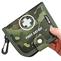 Small First Aid Kit, 100 Pieces Water-Resistant Well Organzied Pouch with Rotatable Buckle - Ideal for Outdoor, Travel, Biking, Camping, Hiking, Car (Green Camo)