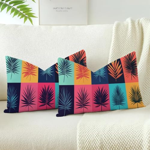 Housse de coussin velours 50x90 bleu grand format taie lot de 2
