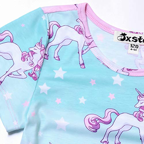 Image of Jxstar Unicorn Dresses for Girls Summer Swing Short Sleeve Casual Clothes for Kids