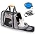 PUEIKAI Pet Carrier Bag, Portable Cat Carrier Bag with Two Windows, Detachable Cushion and Breathable Mesh, Airline-Approved Foldable Dog Carrier Bag, with Shoulder Strap and Pet Bowl