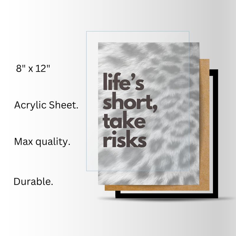 Image of Wall Framed Posters | 8x12 inch size | Motivational Quotes Posters |Inspirational inchLife's Short, Take Risks inch Motivational Photo Frame - Home & Office Wall Decor