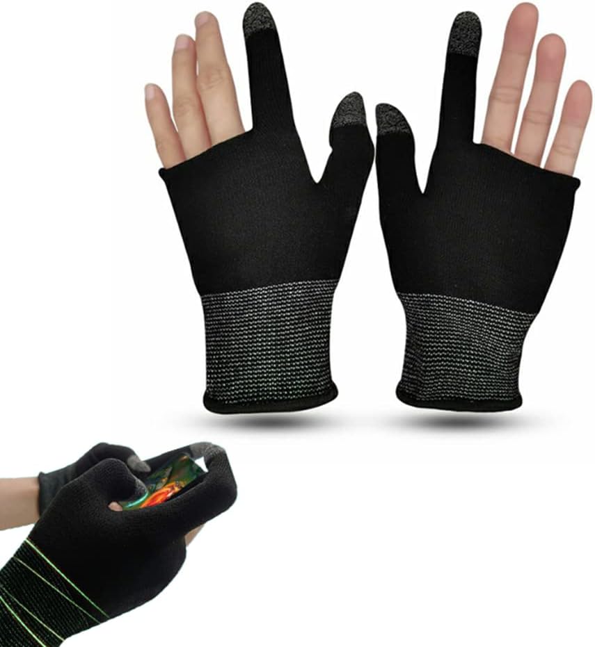 ELECDON E-Sports Gaming Gloves, Gaming Finger Sleeves, Anti-Sweat Breathable, Thumb Sleeves for Highly Sensitive Nano-Silver Fiber Material + Nylon, for PUBG Mobile Phone Games Accessories