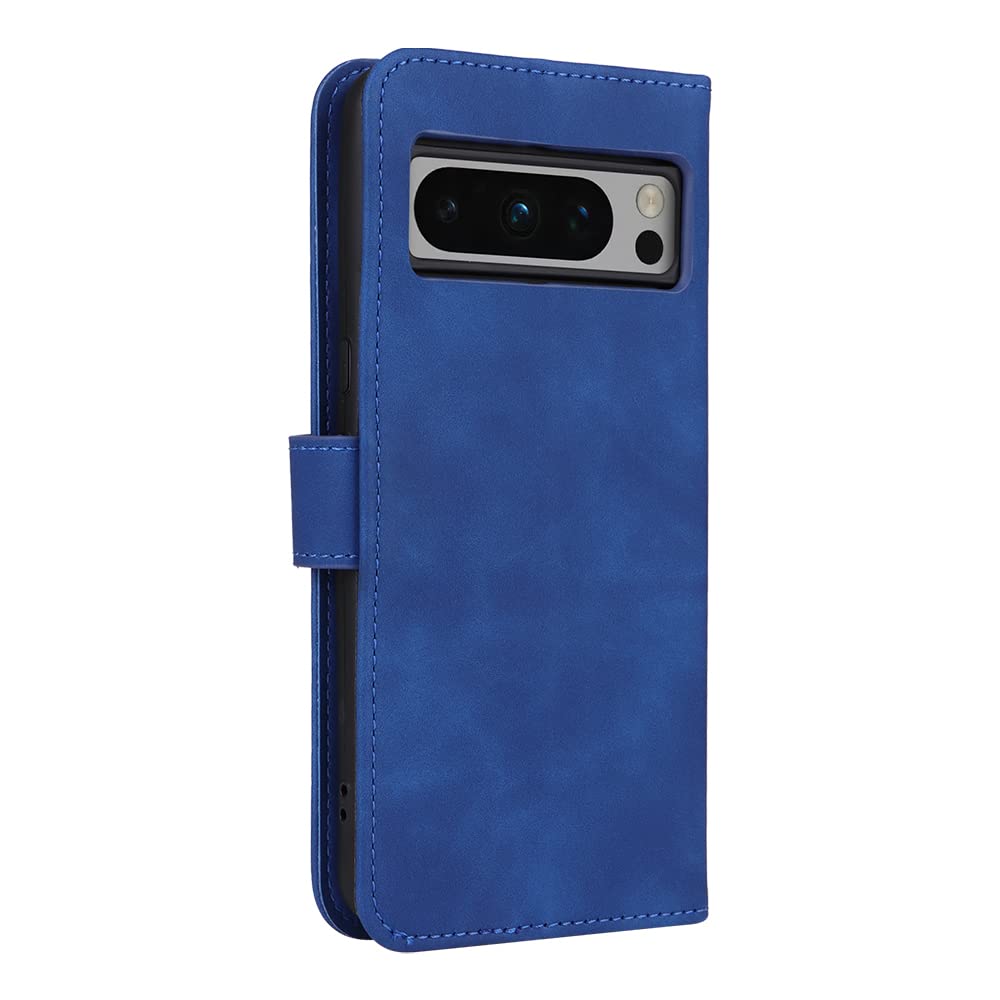 Custodia Portafoglio Magnetico Per Google Pixel 8 Pro – Pelle PU Premium, 3 Slot Carte, Funzione Stand, Protezione Antiurto, Blu Elettrico