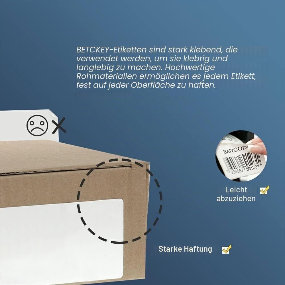 BETCKEY - 10 Rollen DK-11241 Versandetiketten Kompatibel mit Brother, 102mm x 152mm, 2000 Etiketten für Brother QL Etikettendrucker (2 Wiederverwendbare Etikettenhalter)