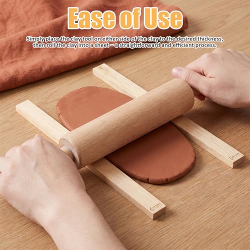 Minxulan 14 Guides de Rouleau à Pâtisserie en Bois pour Poterie – vue 5