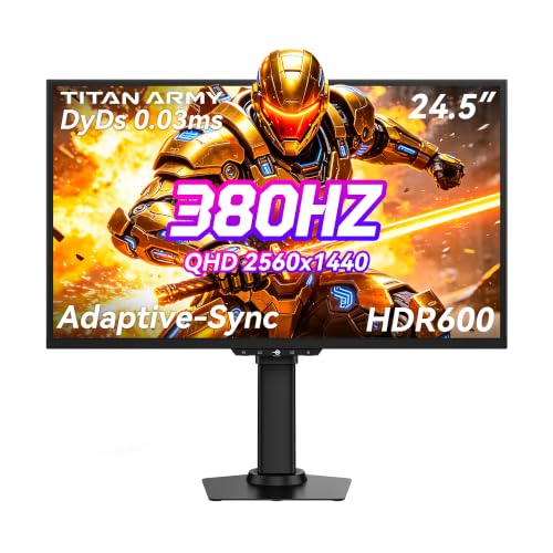 TITAN ARMY 24 Inch Gaming Monitor 380Hz 360Hz 2K 1440P QHD HDR600 Fast IPS