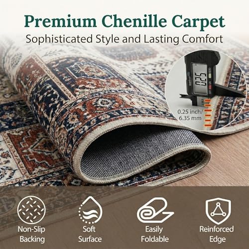Image of Dream Weaverz Anti Slip Rectangular Carpet for Living Room & Hall | Silk | Flat Woven Soft Washable Floor Mat for Home, Bedroom Floor & Kitchen | Durable Anti Skid Rug for Daily Use (4 X 6) feet