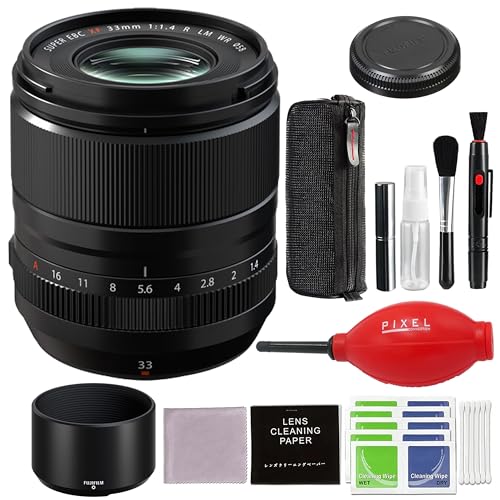 Fujifilm XF 33mm f/1.4 R LM WR Lens with Pixel Advanced Accessories | USA Authorized with Fujifilm Warranty | Fuji 33mm