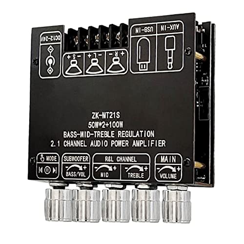 Septpenta Audio Amplifier Board, Remote Firmware Update and TWS Function, 10 Sound Modes for 2.1 Channels, Amp Module Mechanical Potentiometer, Audio Channel Subwoofer Stereo