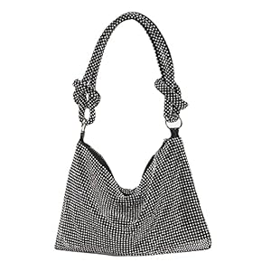 GSenhui Clutch voor dames, avondtas met glitters, schoudertas, elegante handtas met ritssluiting, strassteentjes…