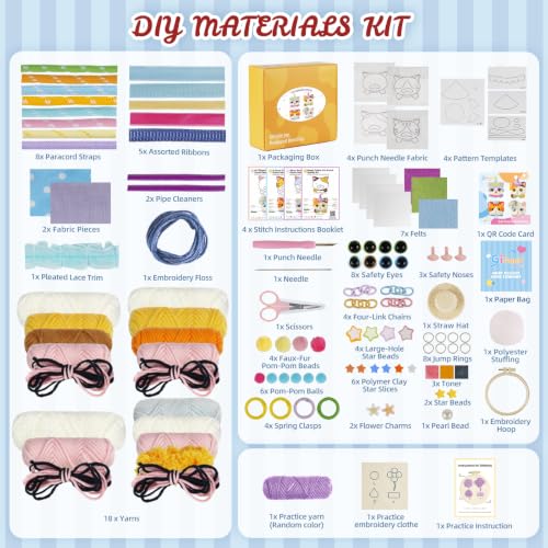 Image of Gipony Punch Needle kit for Beginners,Embroidery kit for Beginners,Punch Needle Kits Adults Beginner,Including Printed Patterns, Needles, Easy to Follow Instructions, and Videos-Cat Family