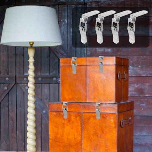 90 Degree Tool Box Hood Locks Latches, Stainless Steel Box Latch Toggle Catch Lock, Cabinet Latch Hardware Corner Latch, Generic 90 Degree Latch for Box Cabinet Door Barn(4 Sets) - Image 8