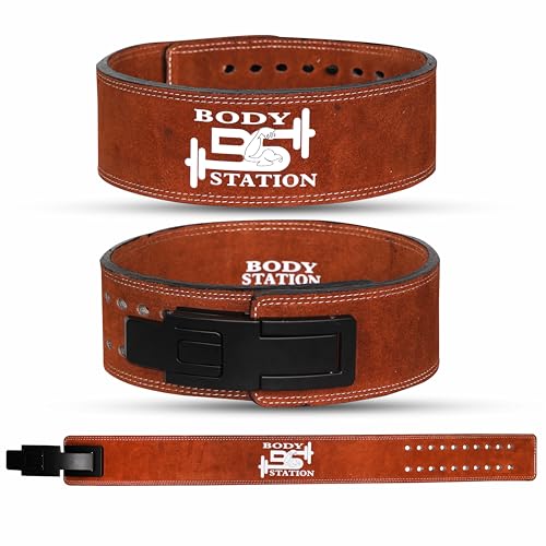 Image of Suede Leather Weight Lifting Belt for Men & Women | Lever Buckle Powerlifting Gym Belt for Back Support | Heavy Duty Workout Belt for Squats, Deadlifts