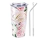 NymphFable 20oz Rosado Flores Taza Termo Cafe para Llevar Taza Termica Acero Inoxidable Taza Personalizada