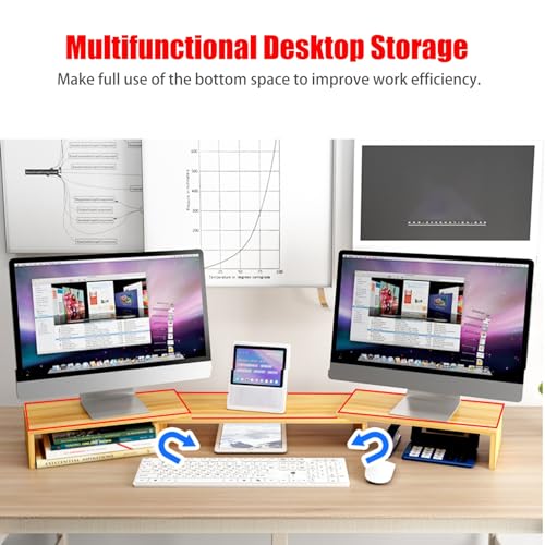 Support de moniteur d'angle pour 3 écrans et rangement de bureau