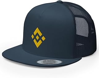 BNB Binance Logo Trucker Hat Flat Bill High Crown Adjustable Crypto Cap