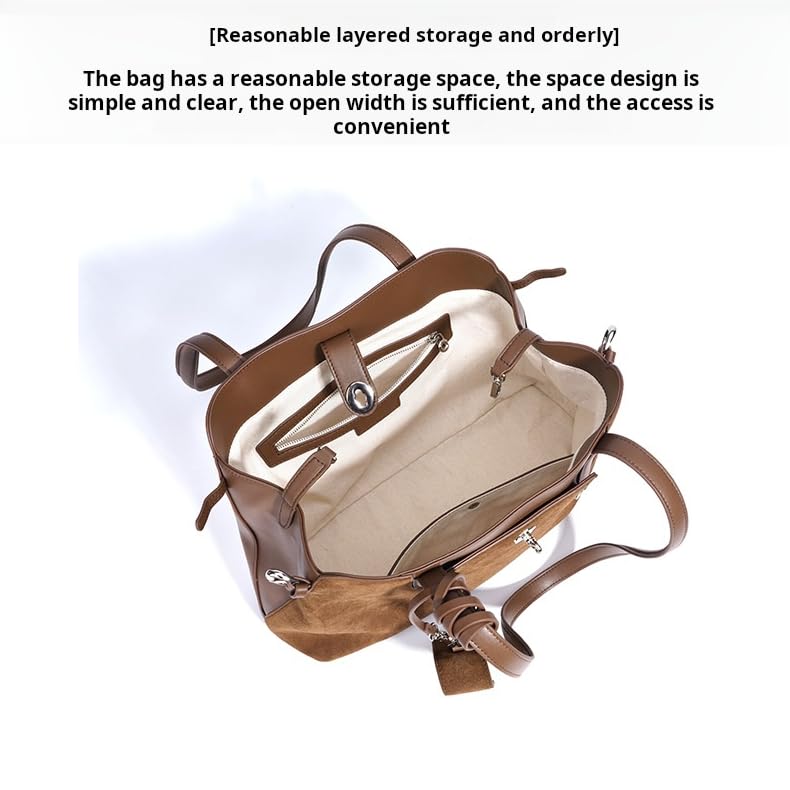 JIUFENG Elegant Large Capacity Suede Leather Shoulder Bag for Women,Multi-Purpose Tote Bag, Perfect for Casual & Everyday Use4