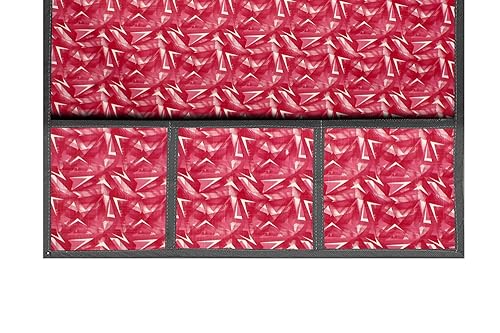 Image of The Furnishing Tree Fridge Top Cover Compatible for Samsung RT37C4512S8 /HL, 322 LTR WxL 65x111 in CM Frieze Pattern Red