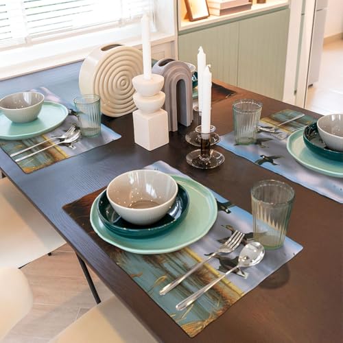 Sets de table en lin imprimés pour décoration de mariage champêtre - 7