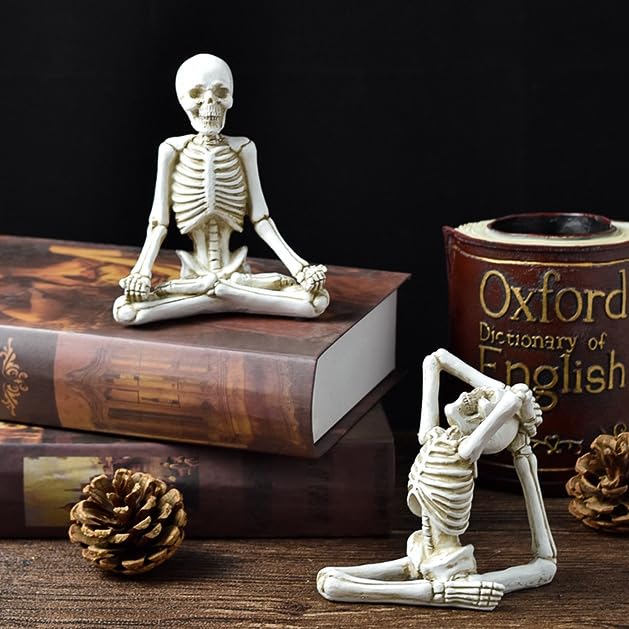 Set de 4 Figuras de Calaveras de Yoga Decoración Halloween miniatura 4
