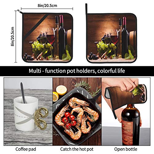 Potholders, Vintage Grapes Baking Pot Holder For Cooking Bbq, 2-Piece Set #TOP7