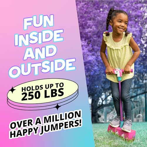 Image of Flybar My First Foam Pogo Jumper for Kids Fun and Safe Pogo Stick for Toddlers, Durable Foam and Bungee Jumper for Ages 3 and up, Supports up to 250lbs (Unicorn)