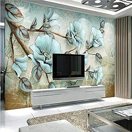 Großes Wandbild 4D Personalisierbar Abstrakt Minimalistisch Retro Reich An Blumen Vögeln Modernes Seidenposter...