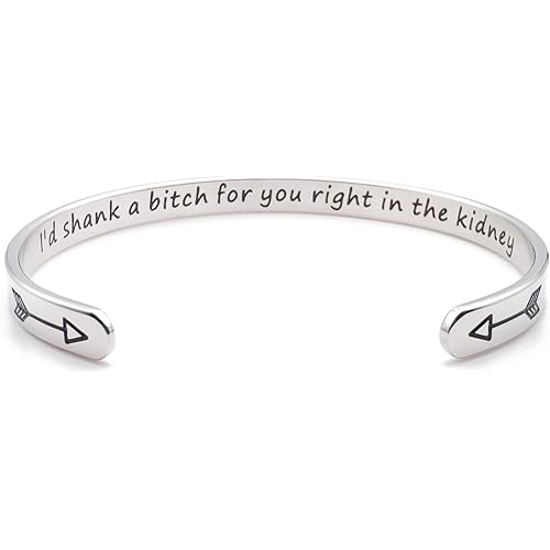 Dczosily Inspirational Bracelets for Women Stainless Steel Cuff Bracelet Engraved Jewelry Motivational Bangles Personalized Gifts for Best Friend/Mom