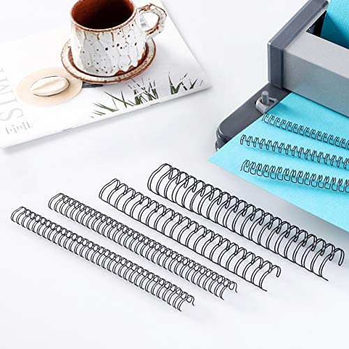 Bnc Double Loop Wire Binding Rings Letter Size 2:1 21 Holes Black Color Pack Of 50 (1 Inch) #TOP3