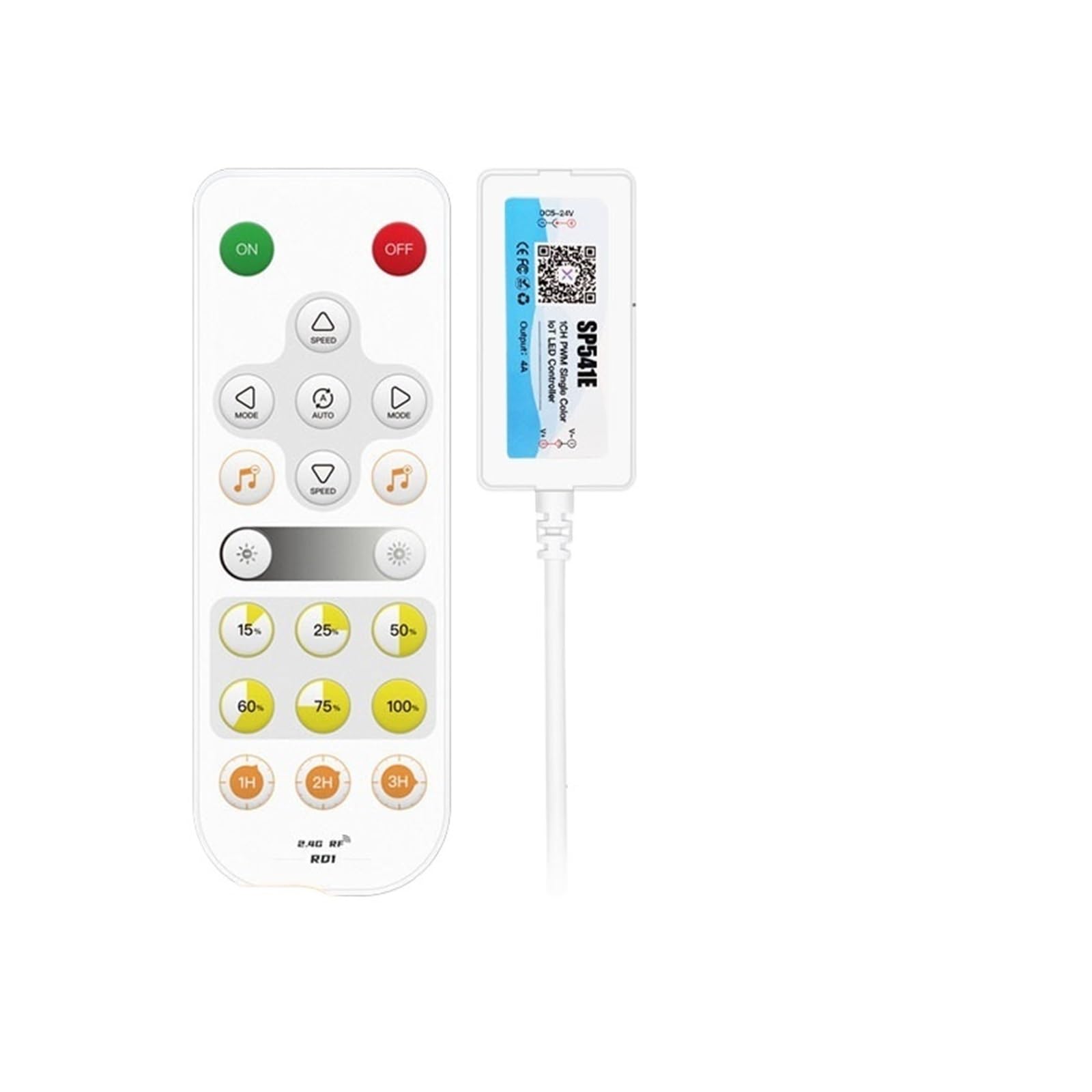 Controlador LED SP541E por comando de voz para ajustar el brillo de luces de un solo color