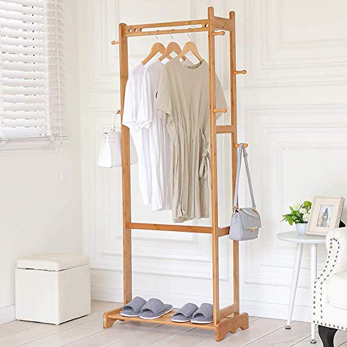 Porte le support de manteau avec étagère inférieure de chaussure en bois