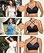 Popilush Bras for Women No Underwire Supportive Push Up Bralettes Wireless Full Coverage Plus Size T-Shirt Bra (34B-DD) Black