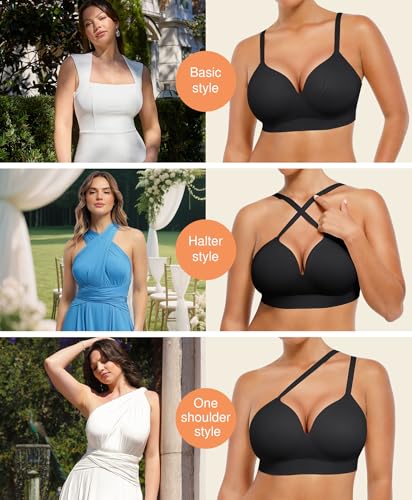 Image of Popilush Bras for Women No Underwire Comfortable Bralettes Plus Size Bra