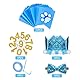 Hunde Geburtstagsparty Zubehör, Haustier Party Dekorations Set, Geburtstagskrone, Bling Bling Fliege und Happy Birthday Banner für Hunde Katzen Haustiere, Blau